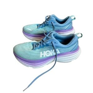 Hoka One One Bondi 8 Women’s Running Shoes Size 9 B Airy Blue Sunlit Ocean